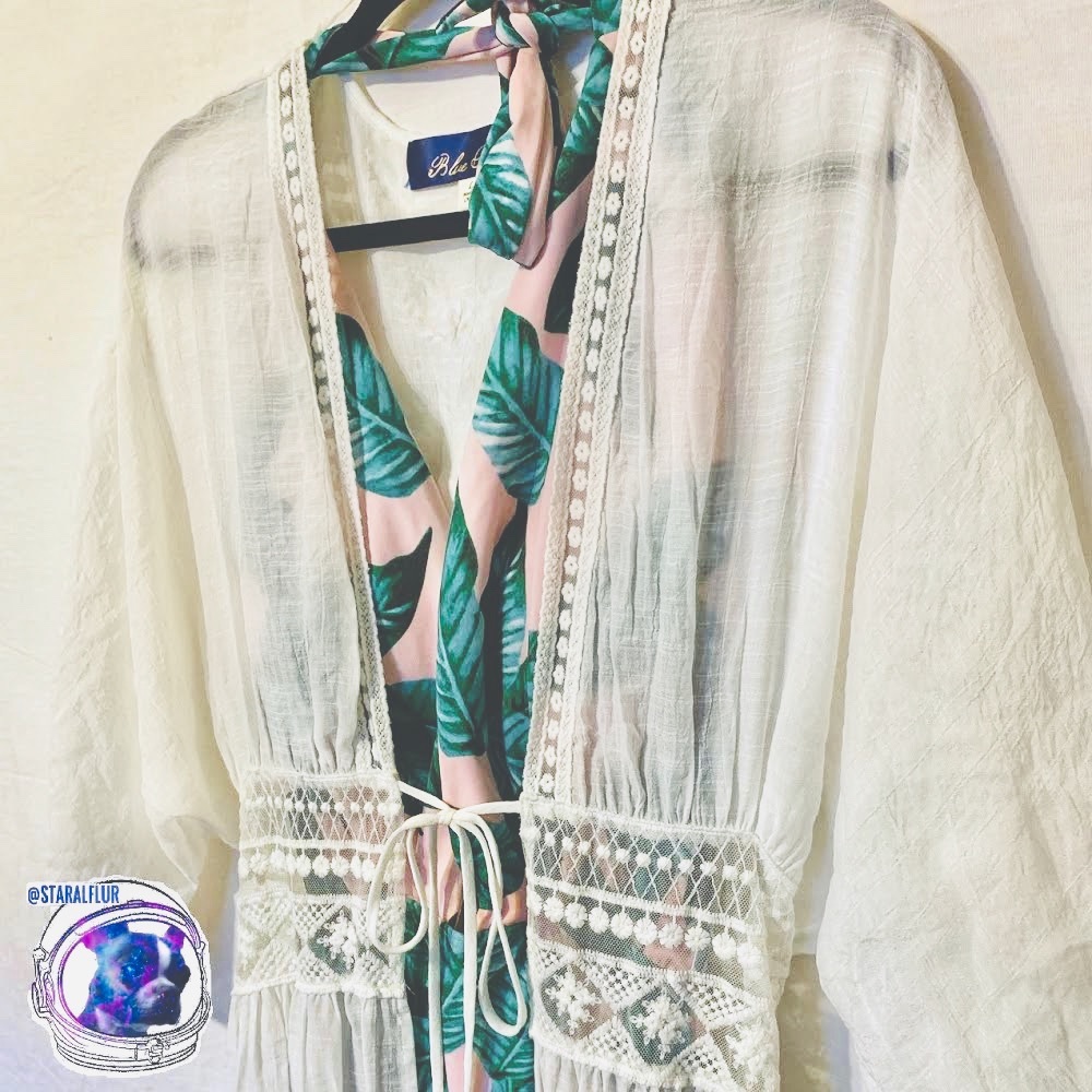 Blue Ruin Maxi Swim Cover-Up NWOT Lace Boho